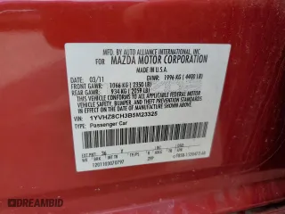 2011 Mazda Mazda6 i Touring with VIN 1YVHZ8CH3B5M23325, listed as a Copart auction lot 48626535 with 124,106 mi miles and Clean Title. Bid and sale history available at carsss.com. Image 12.