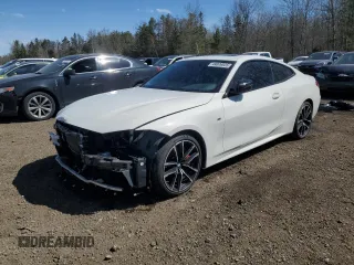 2021 BMW 4 Series M440i xDrive with VIN WBA13AR00MCG86985, listed as a Copart auction lot 49809835 with 112,112 mi miles and Clean Title. Bid and sale history available at carsss.com. Image 1.