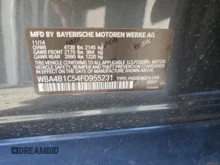 2015 BMW 4 Series 435i with VIN WBA4B1C54FD955231, listed as a Copart auction lot 89322955 with Not Provided miles and Salvage Title. Bid and sale history available at DreamBid. Image 12.