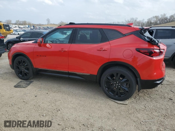 2019 Chevrolet Blazer RS z VIN 3GNKBJRS6KS621369, wystawiony jako Copart lot #54591215 z przebiegiem 64 164 mil mil oraz Szkoda całkowita • Salvage title. Historia ofert i sprzedaży dostępna na DreamBid. Obrazek 2.