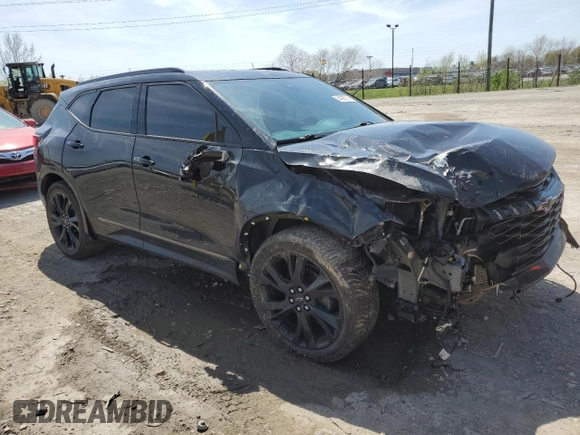 2019 Chevrolet Blazer RS with VIN 3GNKBJRS7KS634910, listed as a Copart auction lot 54093715 with 168,518 mi miles and Salvage title. Bid and sale history available at DreamBid. Image 4.