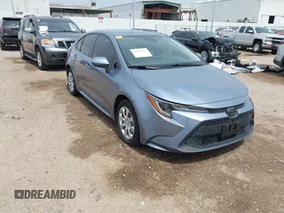 2020 Toyota Corolla LE with VIN JTDEPRAE9LJ115291, listed as a IAAI auction lot 41891753 with 38,665 mi miles. Bid and sale history available at carsss.com. Image 1.
