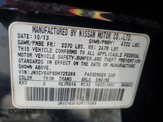 2013 Infiniti G37 Journey with VIN JN1CV6AP9DM725269, listed as a Copart auction lot 57997615 with 149,622 mi miles and Salvage title. Bid and sale history available at DreamBid. Image 13.