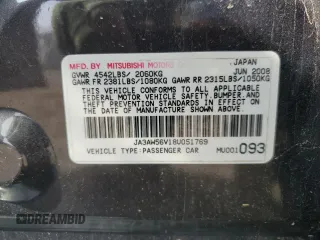 2008 Mitsubishi Lancer Evolution MR z VIN JA3AW56V18U051769, wystawiony jako Copart lot #50887745 z przebiegiem 138 980 mil mil oraz Czysty tytuł • Clean title. Historia ofert i sprzedaży dostępna na DreamBid. Obrazek 13.