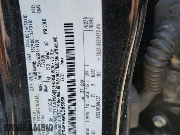 2021 Ford Ranger XL with VIN 1FTER4FH9MLD85658, listed as a Copart auction lot 49224335 with 52,218 mi miles and Salvage Title. Bid and sale history available at DreamBid. Image 14.