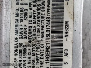 2005 Honda Civic Cpe VP with VIN 1HGEM21105L017448, listed as a Copart auction lot 78865904 with 351,720 mi miles and Non Repairable. Bid and sale history available at carsss.com. Image 12.