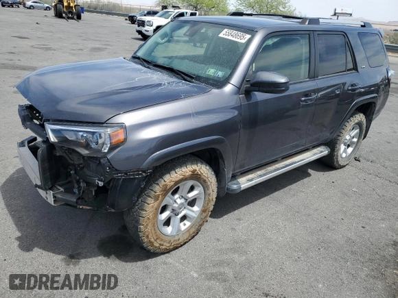 2021 Toyota 4Runner SR5 with VIN JTEMU5JR0M5962609, listed as a Copart auction lot 55848695 with 61,595 mi miles and Salvage title. Bid and sale history available at DreamBid. Image 1.