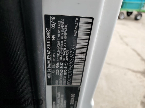 2018 Mercedes-Benz G 63 AMG z VIN WDCYC7DH6JX294753, wystawiony jako Copart lot #46796505 z przebiegiem Nie podano mil oraz Nie do naprawy • Non repairable. Historia ofert i sprzedaży dostępna na DreamBid. Obrazek 13.