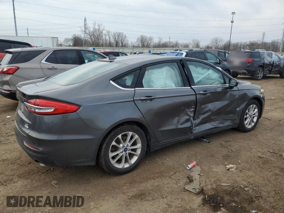 2020 Ford Fusion SE with VIN 3FA6P0HD7LR227693, listed as a Copart auction lot 52844465 with 53,361 mi miles and Salvage Title. Bid and sale history available at DreamBid. Image 3.