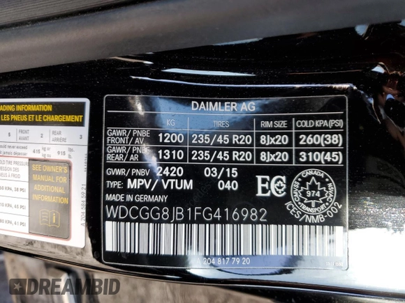 2015 Mercedes-Benz GLK 350 с VIN WDCGG8JB1FG416982, выставлен на аукционе Copart как лот 52026165 с пробегом 44 730 миль миль и Списание • Salvage title. История ставок и продаж доступна на DreamBid. Изображение 14.