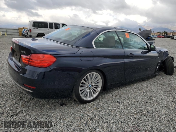 2015 BMW 4 Series 428i with VIN WBA3V7C51F5A24110, listed as a Copart auction lot 44643575 with 77,423 mi miles and Salvage Title. Bid and sale history available at carsss.com. Image 3.