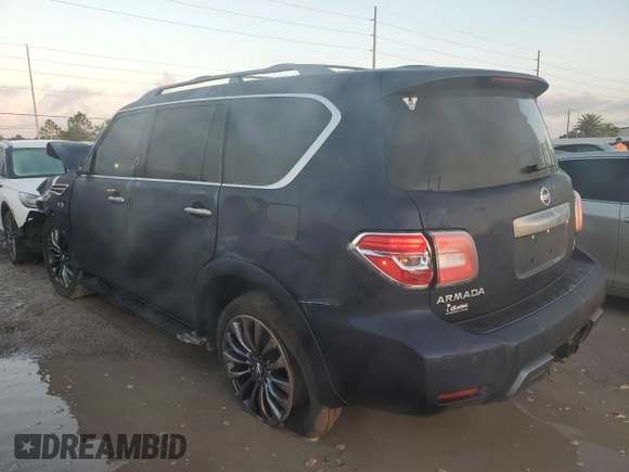 2020 Nissan Armada Platinum with VIN JN8AY2NF2L9360218, listed as a Copart auction lot 73315184 with 74,826 mi miles and Non Repairable. Bid and sale history available at carsss.com. Image 2.