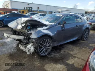 2015 Lexus RC 350 with VIN JTHSE5BC1F5001764, listed as a Copart auction lot 41907355 with 0 mi miles and Salvage Title. Bid and sale history available at carsss.com. Image 1.