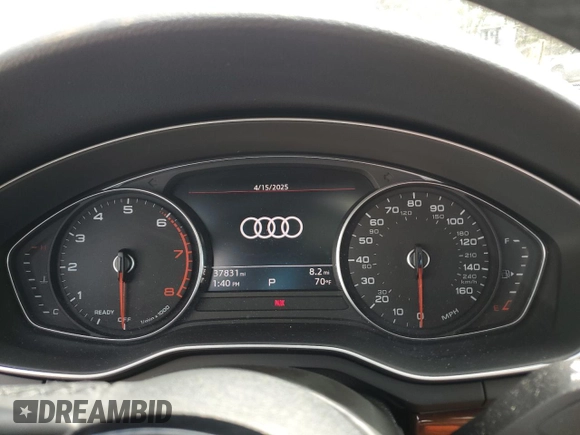 2022 Audi A5 Sportback Premium with VIN WAUABCF58NA027979, listed as a Copart auction lot 53130385 with 37,831 mi miles and Salvage Title. Bid and sale history available at carsss.com. Image 9.