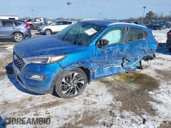 2019 Hyundai Tucson Sport with VIN KM8J33ALXKU857925, listed as a IAAI auction lot 41369786 with 41,365 mi miles. Bid and sale history available at carsss.com. Image 17.