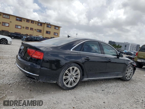 2013 Audi A8 4.0L with VIN WAUA2AFD3DN026967, listed as a Copart auction lot 60800425 with 87,836 mi miles and Salvage title. Bid and sale history available at DreamBid. Image 3.