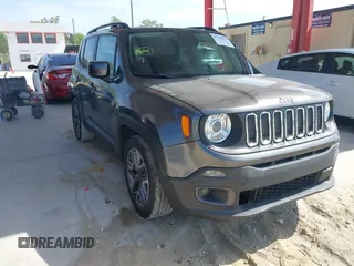 2018 Jeep Renegade Latitude with VIN ZACCJABB5JPG86563, listed as a IAAI auction lot 42109270 with 185,540 mi miles. Bid and sale history available at carsss.com. Image 1.