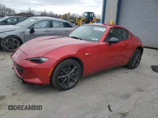 2017 Mazda MX-5 Miata Club with VIN JM1NDAL78H0109407, listed as a Copart auction lot 53161575 with 27,968 mi miles and Salvage title. Bid and sale history available at DreamBid. Image 1.