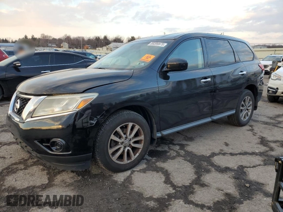 2013 Nissan Pathfinder S with VIN 5N1AR2MM7DC646896, listed as a Copart auction lot 88399975 with 0 mi miles and Salvage Title. Bid and sale history available at carsss.com. Image 1.