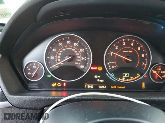 2015 BMW 3 Series 335i xDrive with VIN WBA3B9G50FNR93148, listed as a Copart auction lot 43571925 with 119,092 mi miles and Salvage Title. Bid and sale history available at carsss.com. Image 9.
