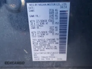 2014 Nissan Rogue SL with VIN 5N1AT2MT1EC815837, listed as a Copart auction lot 88888635 with 93,069 mi miles and Salvage Title. Bid and sale history available at carsss.com. Image 16.