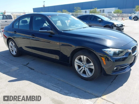 2016 BMW 3 Series 328i with VIN WBA8E9G51GNU28292, listed as a IAAI auction lot 42076233 with 43,758 mi miles. Bid and sale history available at carsss.com. Image 1.