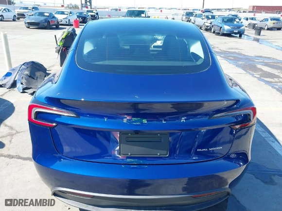 2025 Tesla Model 3 Long Range with VIN 5YJ3E1EB9SF886175, listed as a IAAI auction lot 41648473 with 395 mi miles. Bid and sale history available at carsss.com. Image 16.