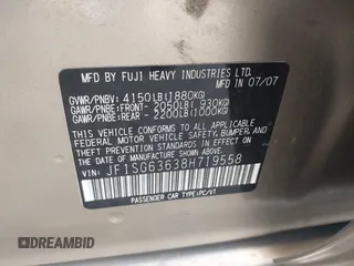 2008 Subaru Forester X with VIN JF1SG63638H719558, listed as a IAAI auction lot 42811118 with 140,017 mi miles and . Bid and sale history available at DreamBid. Image 9.
