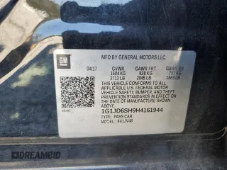2017 Chevrolet Sonic LT with VIN 1G1JD6SH9H4161944, listed as a Copart auction lot 83557794 with 90,127 mi miles and Salvage Title. Bid and sale history available at carsss.com. Image 12.