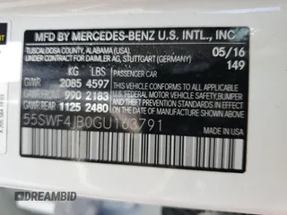 2016 Mercedes-Benz C 300 с VIN 55SWF4JB0GU163791, выставлен на аукционе Copart как лот 61433475 с пробегом 98 069 миль миль и Чистый • Clean title. История ставок и продаж доступна на DreamBid. Изображение 13.