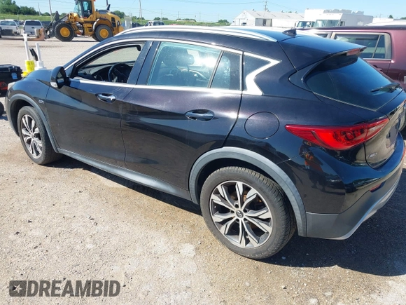 2017 Infiniti QX30 Luxury with VIN SJKCH5CR6HA019698, listed as a IAAI auction lot 42073881 with 99,549 mi miles. Bid and sale history available at carsss.com. Image 3.
