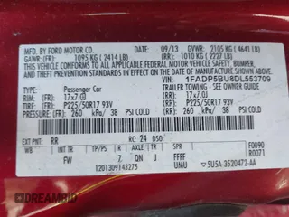 2013 Ford C-Max SEL with VIN 1FADP5BU8DL553709, listed as a IAAI auction lot 42040592 with 127,773 mi miles and . Bid and sale history available at DreamBid. Image 9.