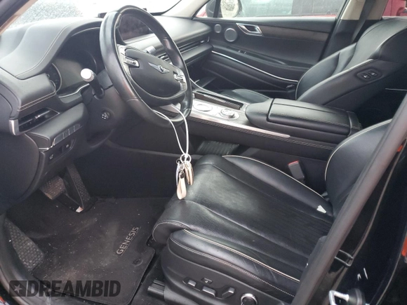 2021 Genesis GV80 with VIN KMUHBDSB9MU071244, listed as a Copart auction lot 88469095 with 85,355 mi miles and Salvage title. Bid and sale history available at DreamBid. Image 7.