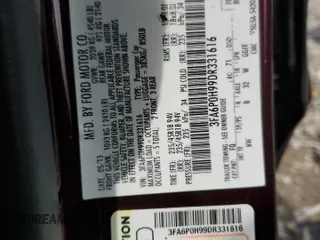 2013 Ford Fusion SE z VIN 3FA6P0H99DR331616, wystawiony jako Copart lot #61026595 z przebiegiem 179 135 mil mil oraz Szkoda całkowita • Salvage title. Historia ofert i sprzedaży dostępna na DreamBid. Obrazek 13.