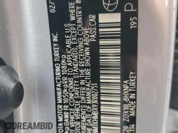 2018 Toyota C-HR XLE with VIN NMTKHMBX9JR002751, listed as a Copart auction lot 55694125 with 114,790 mi miles and Salvage title. Bid and sale history available at DreamBid. Image 13.