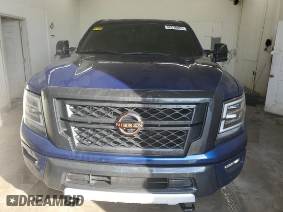 2024 Nissan Titan SV with VIN 1N6AA1FB2RN104714, listed as a Copart auction lot 56576955 with 25,800 mi miles and Salvage title. Bid and sale history available at DreamBid. Image 5.