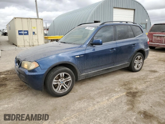2006 BMW X3 3.0i with VIN WBXPA93456WD29965, listed as a Copart auction lot 47667055 with 165,785 mi miles and Salvage Title. Bid and sale history available at carsss.com. Image 1.