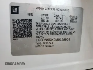 2021 Cadillac CT5 Premium Luxury with VIN 1G6DN5RK2M0125904, listed as a Copart auction lot 42701785 with 76,215 mi miles and Salvage title. Bid and sale history available at DreamBid. Image 15.