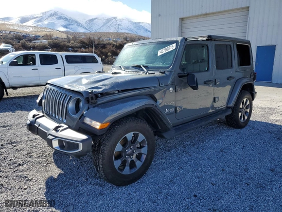 2018 Jeep Wrangler Unlimited Sahara with VIN 1C4HJXEG3JW330051, listed as a Copart auction lot 45700515 with 61,495 mi miles and Salvage Title. Bid and sale history available at carsss.com. Image 1.