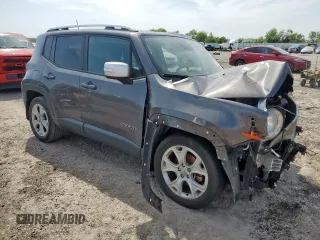 2018 Jeep Renegade Limited with VIN ZACCJADB2JPJ19589, listed as a Copart auction lot 57162995 with 57,585 mi miles and Salvage title. Bid and sale history available at DreamBid. Image 4.