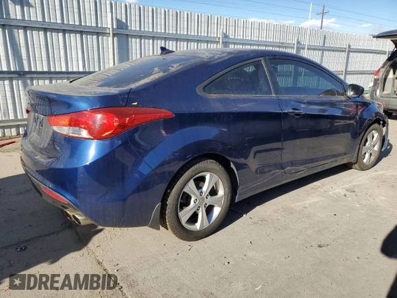 2013 Hyundai Elantra Coupe SE with VIN KMHDH6AE3DU019580, listed as a Copart auction lot 84892324 with 89,273 mi miles and Salvage Title. Bid and sale history available at carsss.com. Image 3.