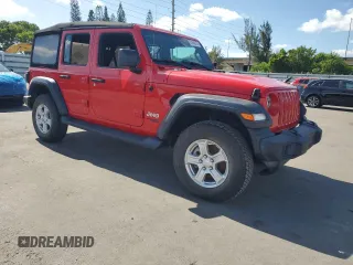 2020 Jeep Wrangler Unlimited Sport S with VIN 1C4HJXDG1LW216926, listed as a Copart auction lot 61456015 with Not provided miles and Salvage title. Bid and sale history available at DreamBid. Image 4.