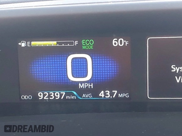2022 Toyota Prius L Eco with VIN JTDKAMFU1N3181302, listed as a IAAI auction lot 41412650 with 92,397 mi miles and . Bid and sale history available at DreamBid. Image 16.