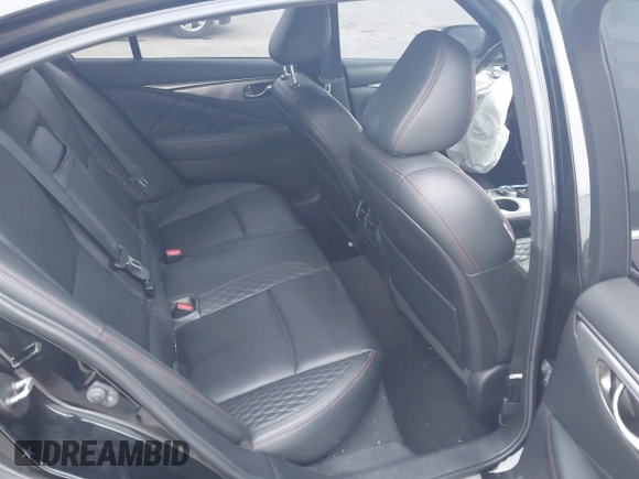 2018 Infiniti Q50 Red Sport 400 with VIN JN1FV7ARXJM480160, listed as a IAAI auction lot 41994848 with 71,346 mi miles and . Bid and sale history available at DreamBid. Image 8.