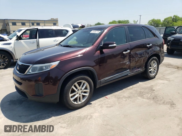 2015 Kia Sorento LX with VIN 5XYKT3A67FG627155, listed as a Copart auction lot 51434715 with 157,218 mi miles and Salvage Title. Bid and sale history available at carsss.com. Image 1.