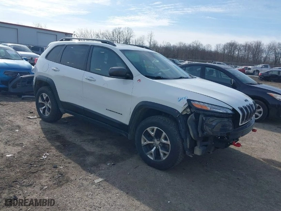 2015 Jeep Cherokee Trailhawk with VIN 1C4PJMBS9FW648525, listed as a IAAI auction lot 41742008 with 109,462 mi miles. Bid and sale history available at carsss.com. Image 1.