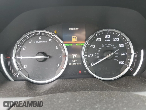 2018 Acura TLX with VIN 19UUB2F32JA010096, listed as a Copart auction lot 54727405 with 64,240 mi miles and Salvage Title. Bid and sale history available at carsss.com. Image 9.
