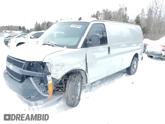 2020 Chevrolet Express Cargo Van with VIN 1GCWGAFG7L1125771, listed as a Copart auction lot 87446074 with 379,603 mi miles and Salvage Title. Bid and sale history available at carsss.com. Image 1.