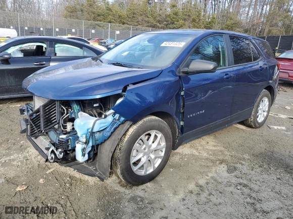 2022 Chevrolet Equinox LS with VIN 3GNAXHEV7NS160743, listed as a Copart auction lot 42431325 with 20,007 mi miles and Salvage Title. Bid and sale history available at carsss.com. Image 1.