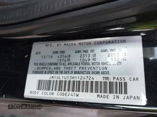 2017 Mazda 6 Sport z VIN JM1GL1U53H1124724, wystawiony jako IAAI lot #41446369 z przebiegiem 130 324 mil mil oraz . Historia ofert i sprzedaży dostępna na DreamBid. Obrazek 9.
